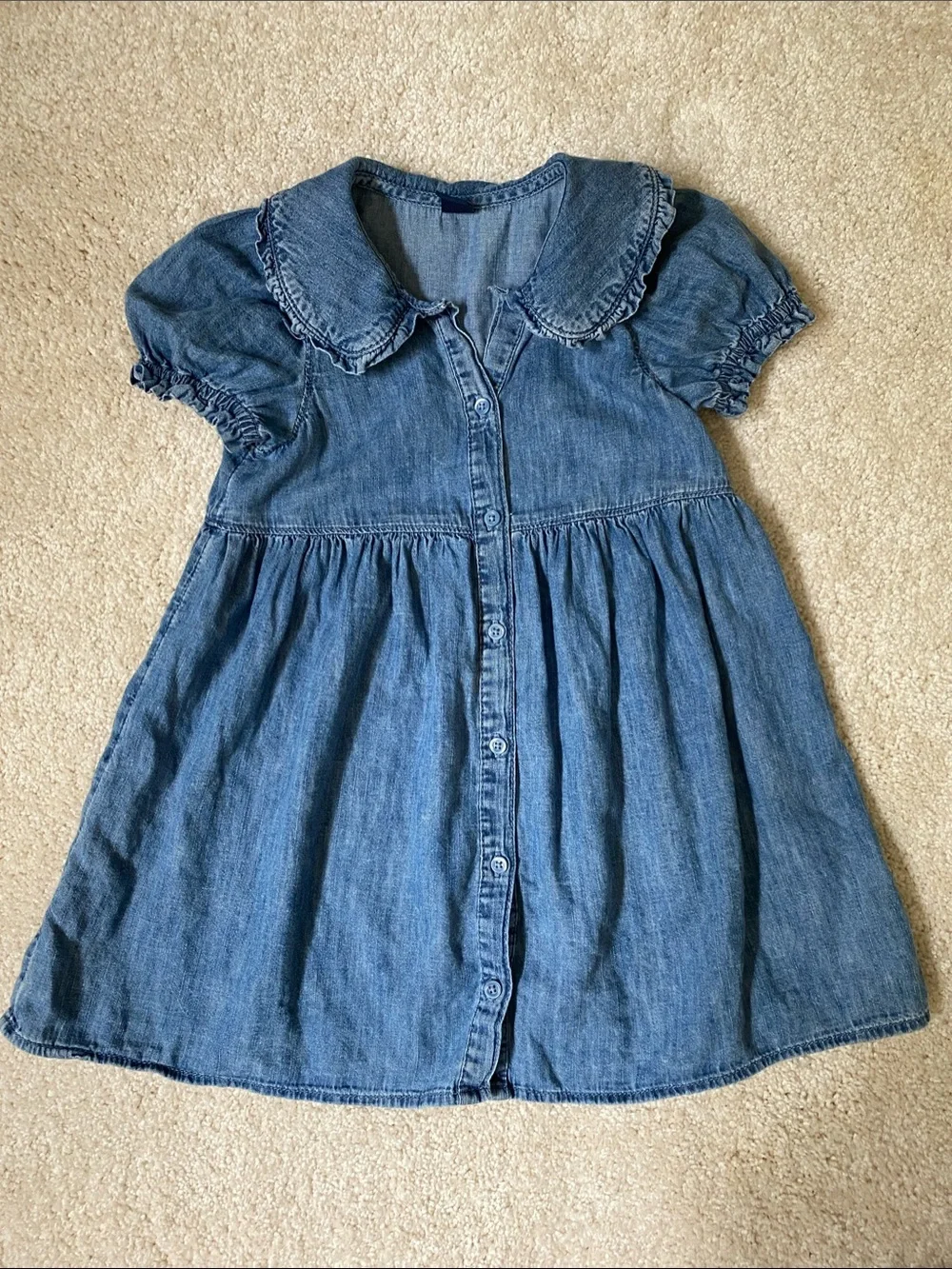 GAP Blue cotton chambray Denim Button-Front Casual Dress size 4T